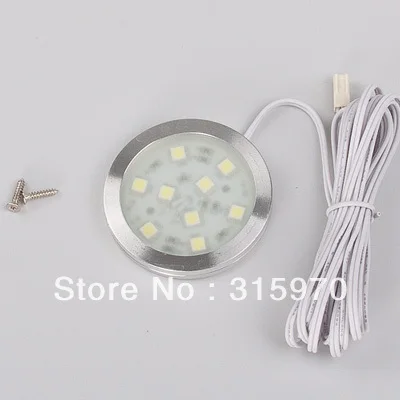 

led puck light 12VDC Super Slim And Bright Round Cabinet Lamp Led Led Step Light Back Light For The Bar 9*5050SMD 5pcs/lot