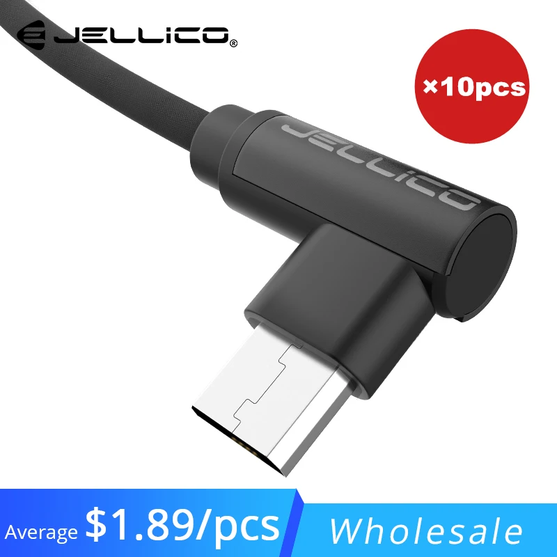 Кабель Micro USB Jellico 10 шт. кабель для передачи данных 90 градусов планшета Samsung Huawei Xiaomi