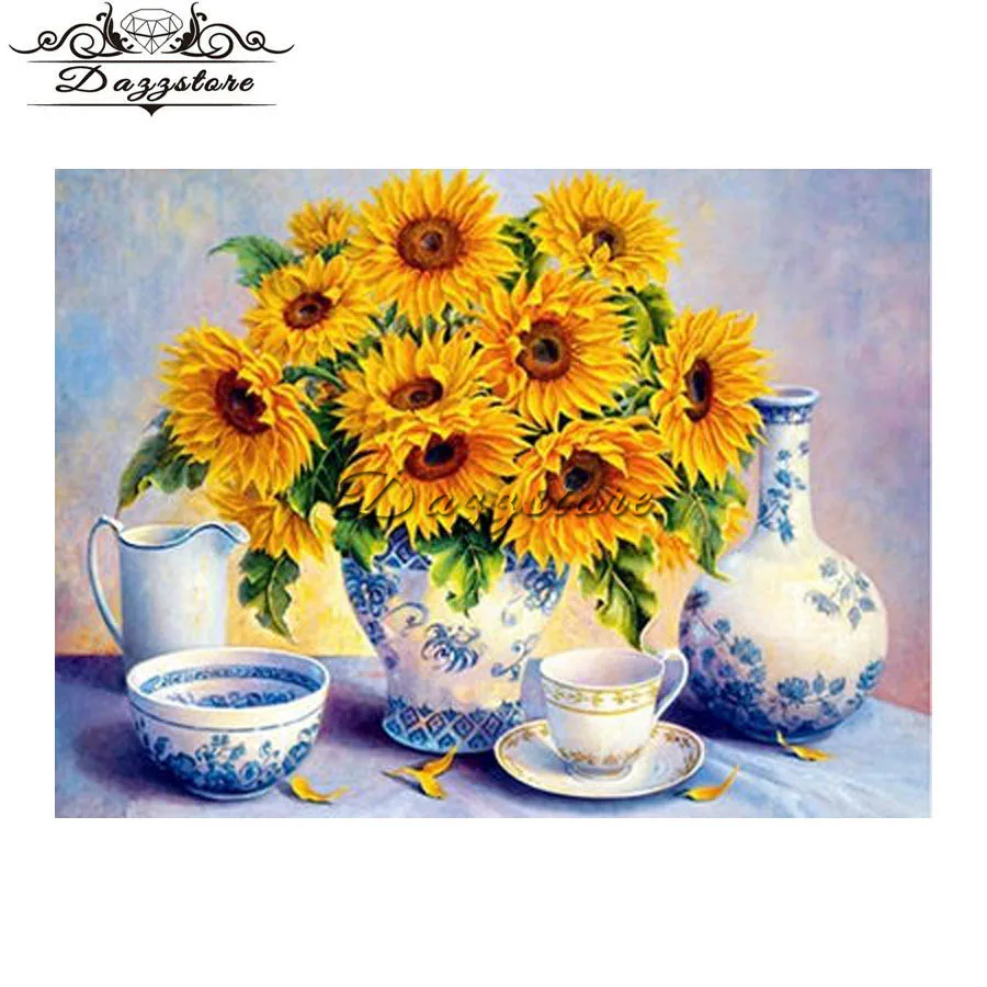 

Diamond Embroidery flowers 5d Diy Diamond Painting Cross Stitch Full Square Diamond Mosaic paintings Golden sunflower