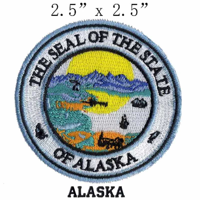 

Alaska State Seal 2.5" wide embroidery patch for military patches/fronzen/embroidery flower applique