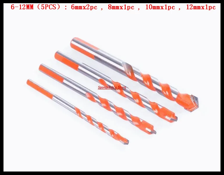 

6/8/10/12mm Multifunctional Ceramic Bit Ceramic Tile Glass Opener Wall Core Drill Bit Woodworking Drill Triangular Handle