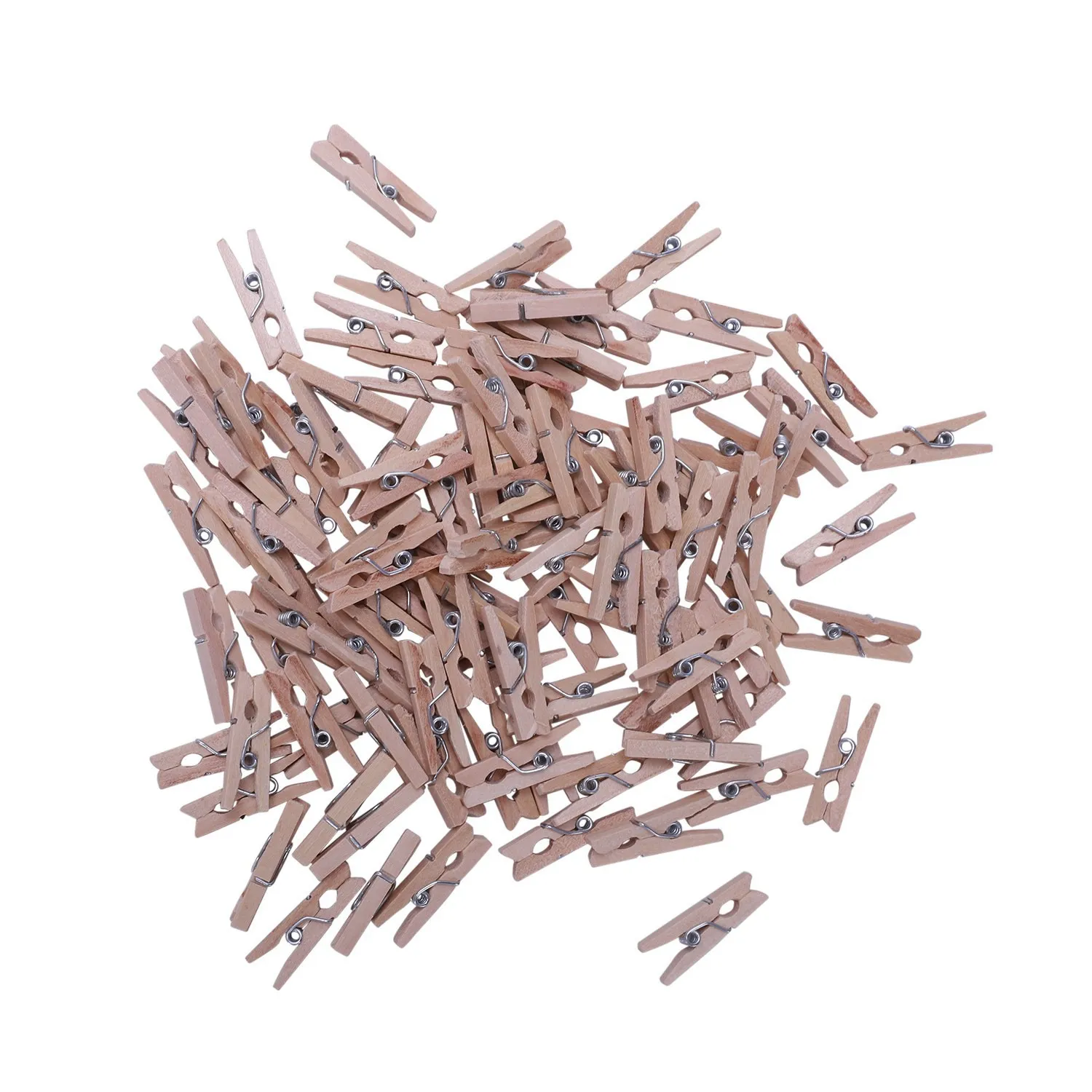 wood color 100 шт./компл. с фокусным расстоянием 25 мм Мини Деревянные прищепки натуральный булавка для рукоделия фоны для фотографирования маленьких - Цвет: wood color