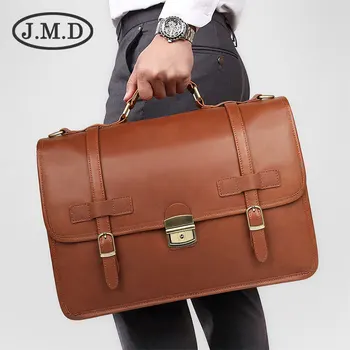 

J.M.D New British Style Exquisite Briefcase Men's Leather Business Bag Crazy Horse Leather Handbag 7397