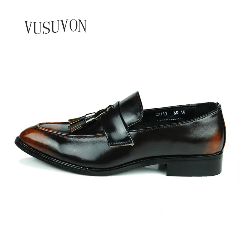 

Men Genuine Patent Leather Shoes Boys 38-43 Men Business Flat Shoes Black Brown Breathable Low Top Men Formal Office Casual Shoe