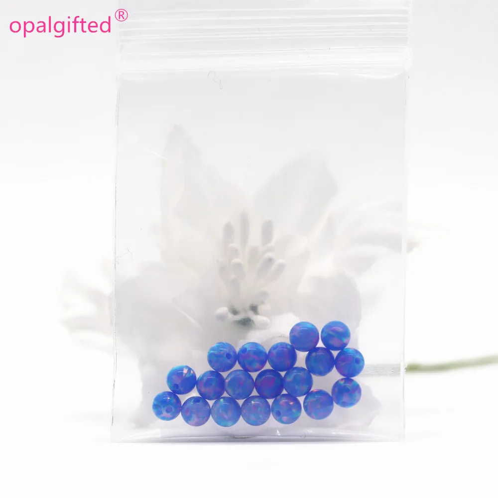 

(20pcs/lot) Free Shipping 4mm Opal Beads Synthetic Opal Beads Ball Fire op74 Fire Lab created Opal Beads with full hole for gift