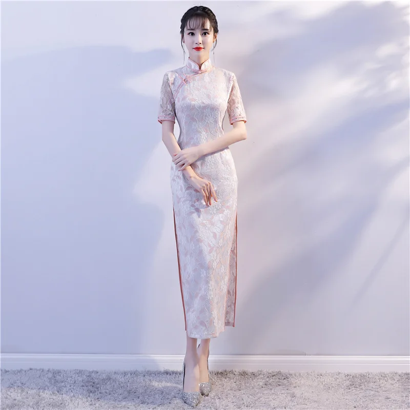 Китайское платье Чонсам qipao современный халат longue femme Традиционный Костюм Восточный Атлас Китай для девочек для женщин платья для