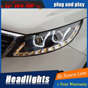 

new head lamps car Styling For Kia Sportage R headlights 2011-2015 For Kia Sportage R bi xenon lens h7 xenon hid kit led drl