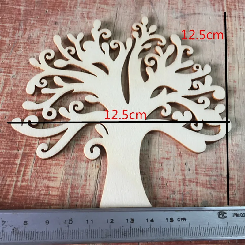

1Pcs Natural Wooden Life Tree Carved Painting Craft Scrapbooking For Handmade Sewing Home Decoration DIY
