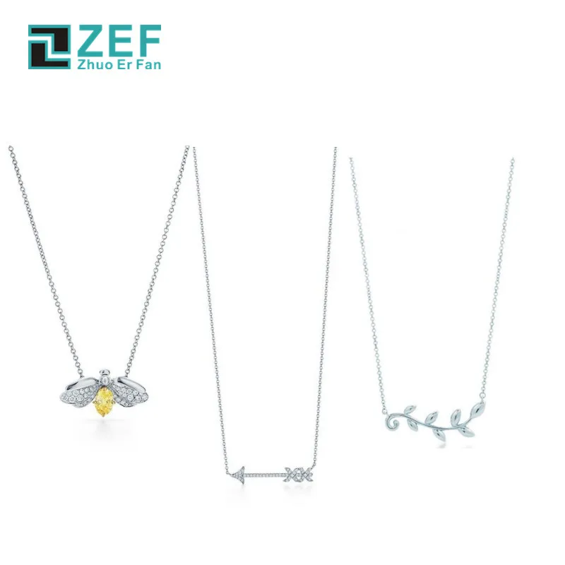 

ZEF 925 sterling silver necklace, classic star shape, elegant and luxurious charm, original lady jewelry gift