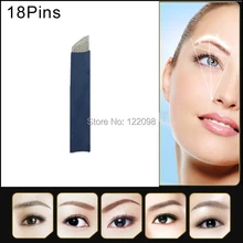 Татуажные иглы 18-Pin иглы Лезвия, Перманентный макияж, иглы для ручка-держатель игл использовать брови татуировки