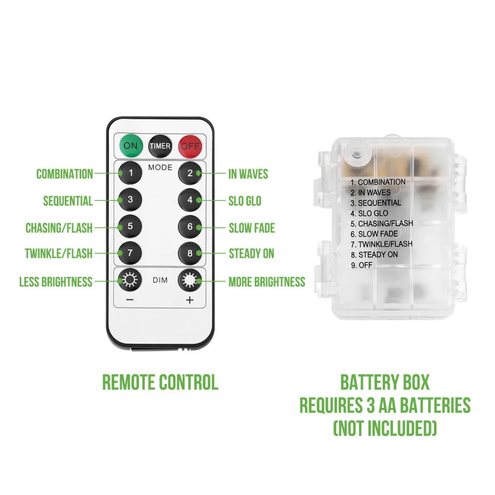 AA светодиодный светильник на батарейках с дистанционным управлением, гибкий медный провод, водонепроницаемый Рождественский праздничный декоративный Сказочный светильник