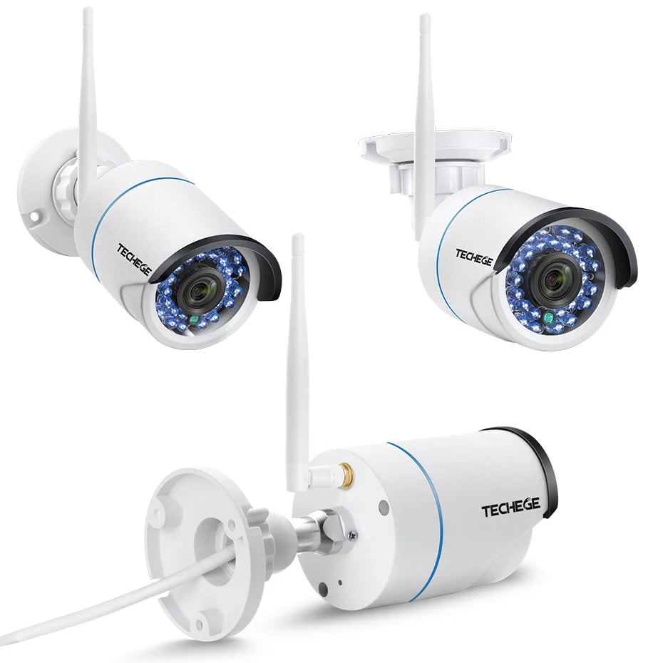  Techege HD 1080P Audio Senza Fili di Visione Notturna Wired Esterna del IP di Wifi Della Macchina F
