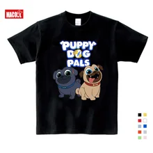 2019 Summer Cartoon Puppy Dog Pals Print Tee Tops For Boy Girls Clothing Children White 3D Funny T-shirt Kids T Shirt Clothes dog print tee