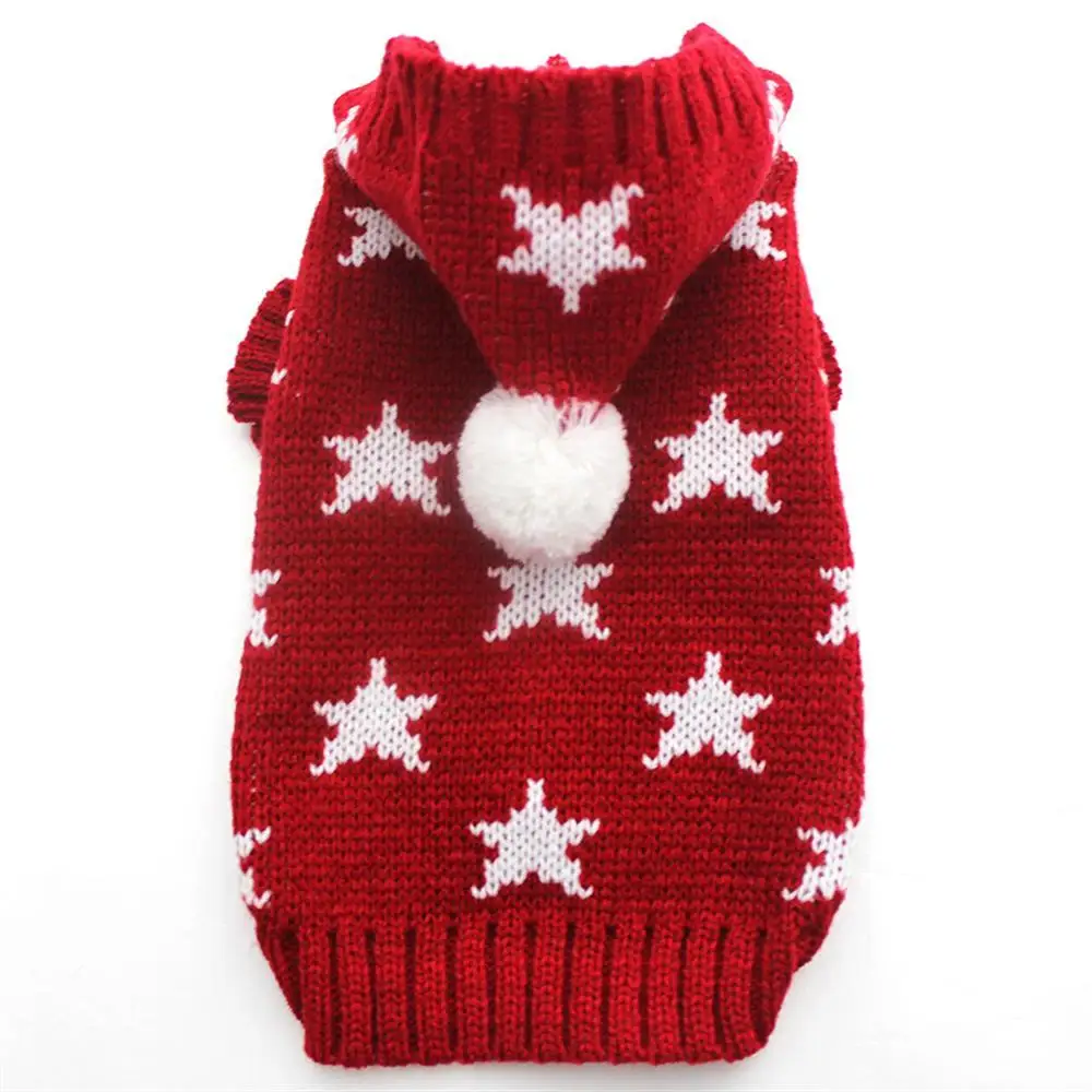 2018 кошек и собак Зимний свитер KNIT Hoodie спортивная одежда звезд дизайн Pet Puppy куртка