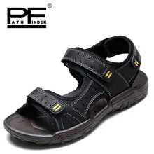 Pathfinder Горячие Для мужчин Пояса из натуральной кожи сандалии Обувь Лето Для мужчин S мягкие дышащие Шлёпанцы для женщин пляжные супер Волокно повседневная обувь
