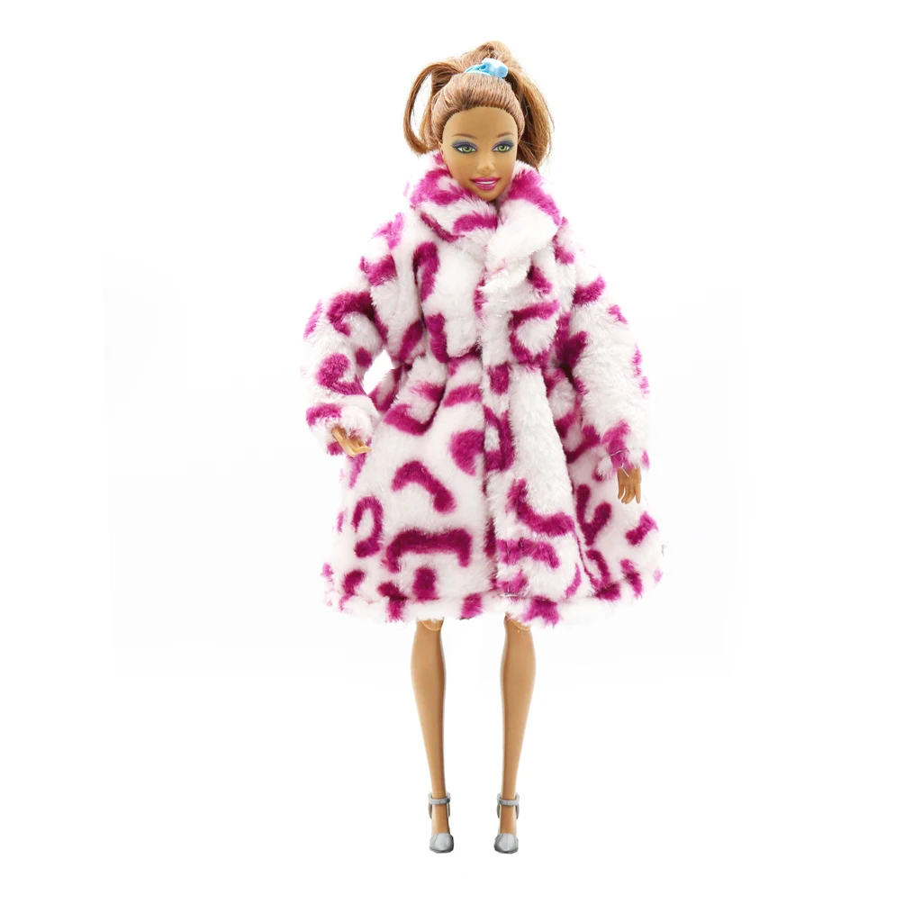 Doll Clothes Fashion Plush Overcoat Outwear for 1/6 Barbi BJD SD Dolls Clothing Dress Up Clothing Dolls Accessory Birthday Gift