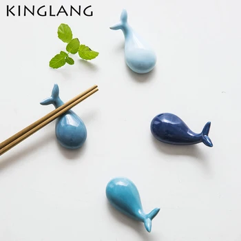 

4pc high quality whale hotel restaurant pendulum tableware personality chopsticks rest sea blue color