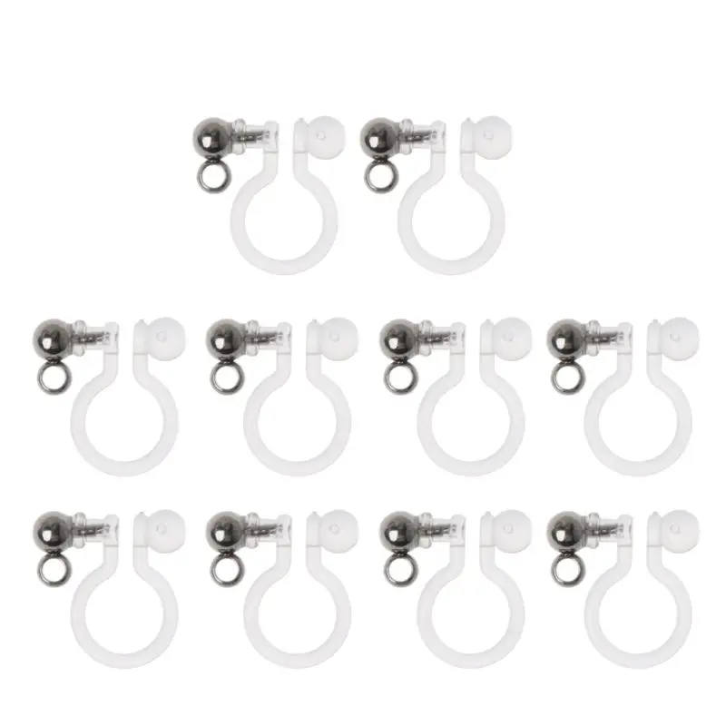 

10Pcs Invisible Clip on Earring Converter Allergy-Free Resin Non Pierced Earring