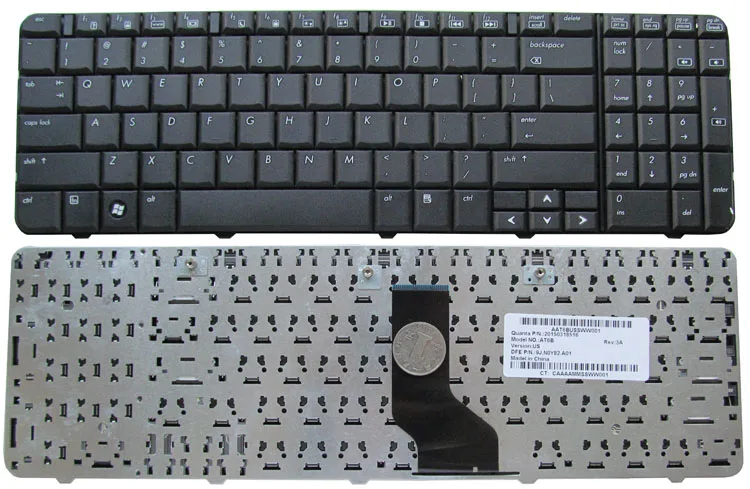 Eathtek Replacement Keyboard for HP Pavilion G60 Compaq Presarion CQ60 CQ60-100 G60-100 CQ60-200 CQ60-300 Series Black US Layout 90.4AH07.S01 9J.N0Y82.A01 Compatible with part# 496771-001 NSK-HAA01 MP-08A93US-442