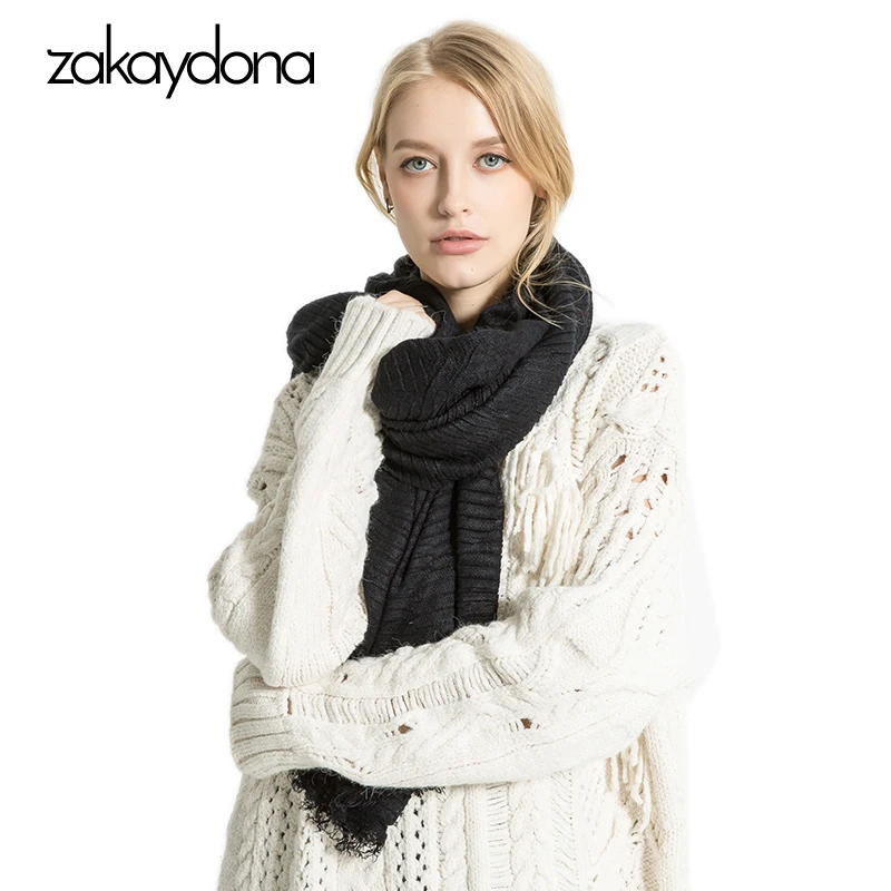 Zakaydona новый зимний имитация кашемира шарф пара Твердые Цвет раза шарфы и палантины шарф для Для женщин оптовая продажа 5016