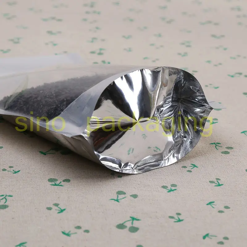 50 pce/lot Aluminum Foil / Clear Resealable Stand Up Bottom Valve Zipper Plastic Retail Package  Bag Ziplock  Mylar Bag Retail 4