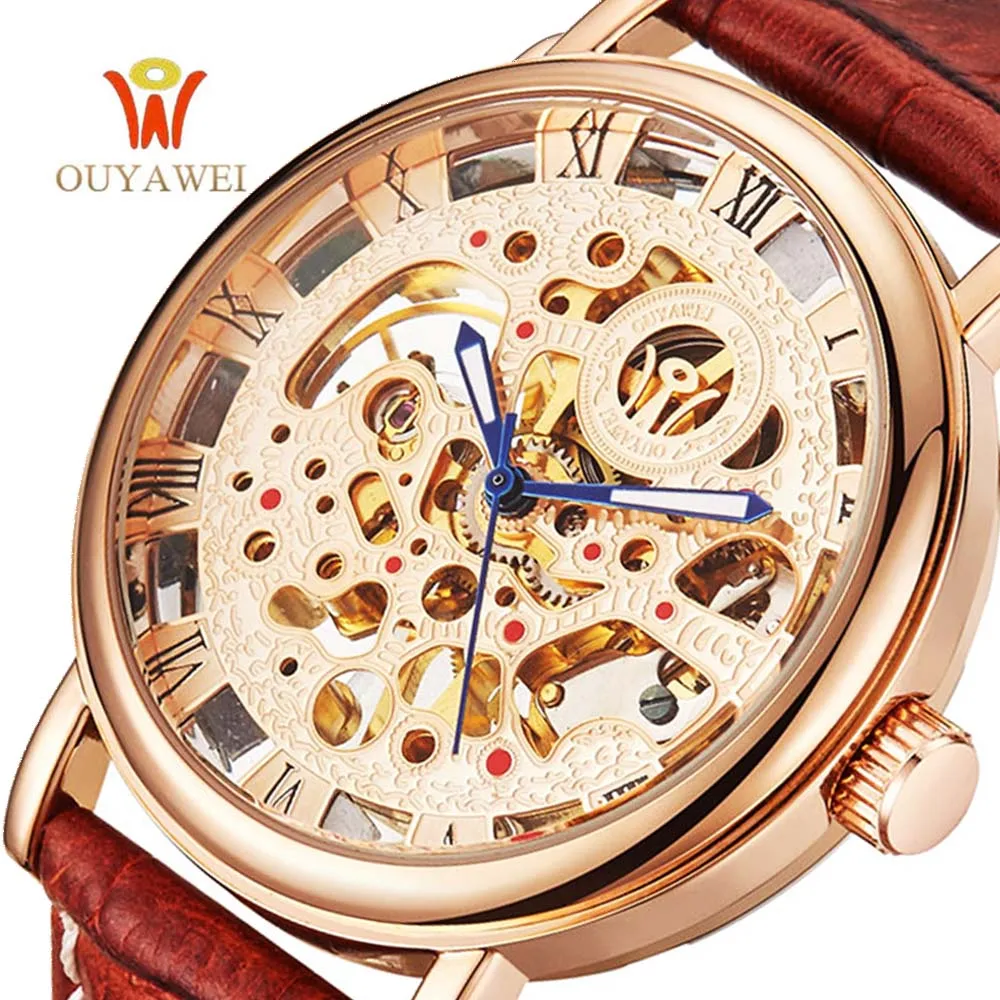 Prix pour Ouyawei marque de luxe hommes montre or squelette casual montres mécanique de main vent montres homme horloge reloj hombre Prix pour Ouyawei marque de luxe hommes montre or squelette casual montres mécanique de main vent montres homme horloge reloj hombre