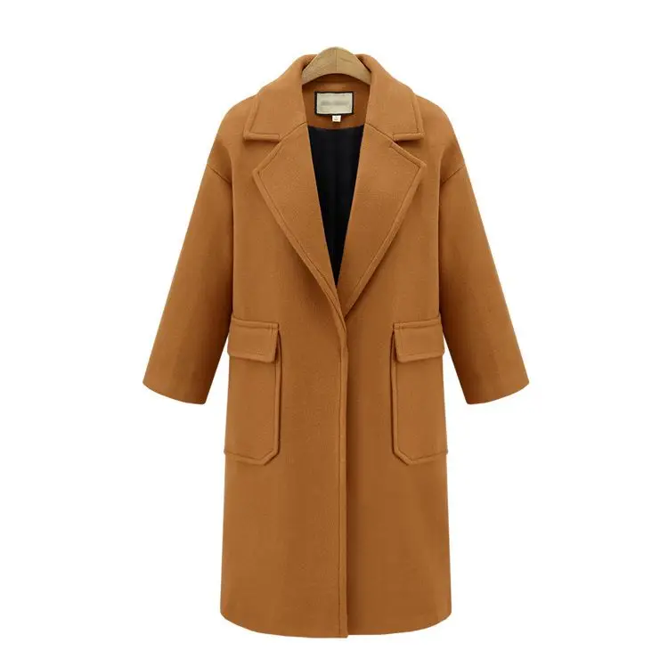 Manteau Green Style 2018 army D'hiver Mince camel Chameau Femelle Mélanges Dark Pardessus Europe Taille Femmes La Plus Blue Qmgood Long Vêtements Laine wqERYwd