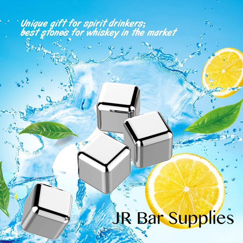 Каменный куб для виски из нержавеющей стали, ледник с пластиковой коробкой для хранения, щипцы для охлаждения многоразовые кубики льда для виски