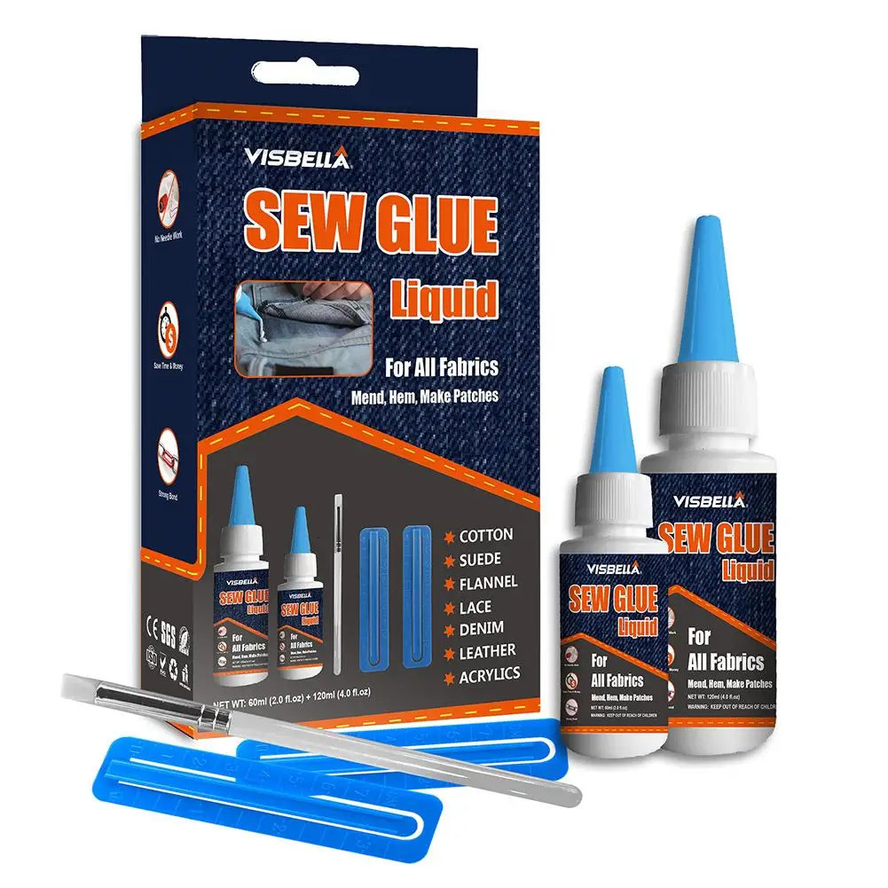 

Quick Bonding Fast Dry Sew Glue Liquid Reinforcing Adhesive Speedy Fix for All Fabrics Clothing Cotton Flannel Denim Leather Pol