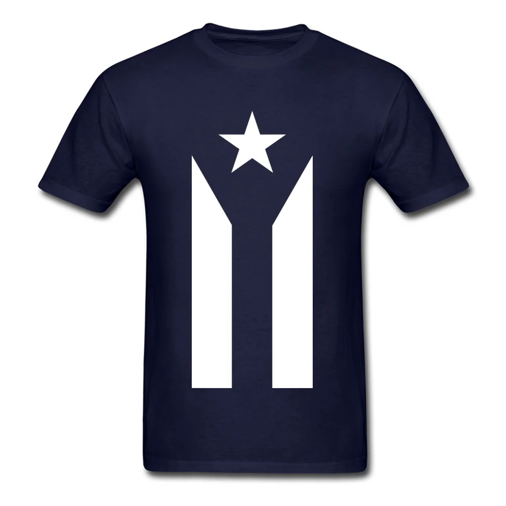 Tees Custom Tops & Tees Summer Dominant Casual Short Sleeve All Cotton Crewneck Men's T-Shirt Casual Free Shipping Puerto Rico Black White Protest Flag navy
