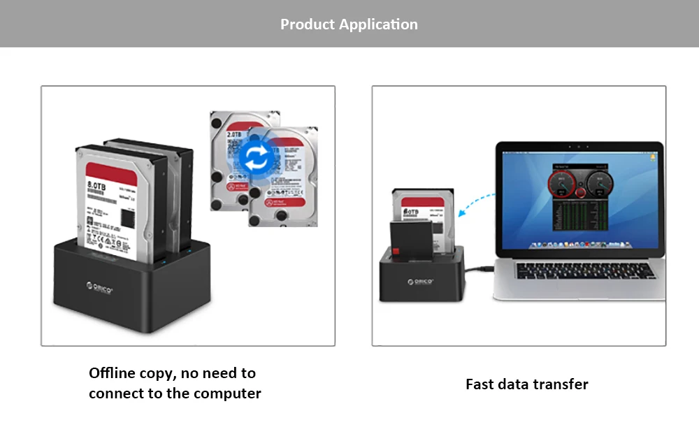 ORICO 6629US3-C 3,5 2,5 дюймов HDD док-станция Dual Bay USB SATA внешний жесткий диск Док-станция Off-line клон док-станция