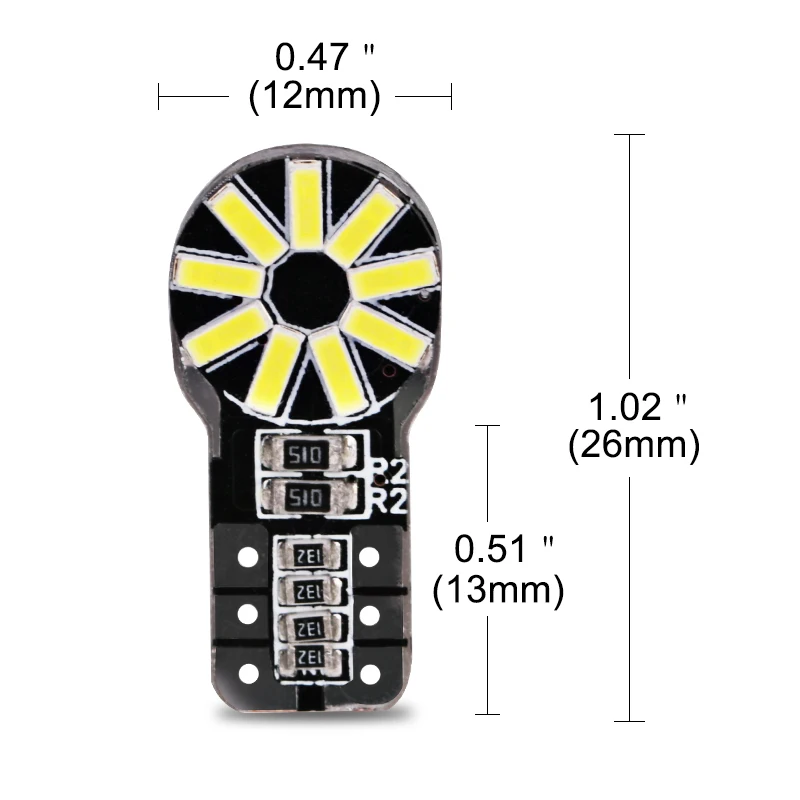 Автомобильные светодиодные лампы FISHBERG 2x Canbus T10 LED W5W 4014 SMD светильник 12 В для Ford Focus 2