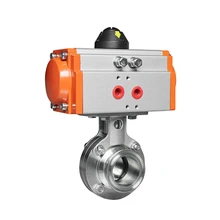 5 дюймов санитарный пневматический клапан бабочка зажимное СОЕДИНЕНИЕ двойного действия пищевой класс санитарный Tri Зажим бабочка клапан