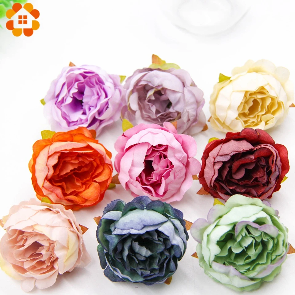 

10PCS Artificial Peony Flowers Head Multi Colors For Home Wedding Party Decoration Scrapbooking Wreath Fake Flowers