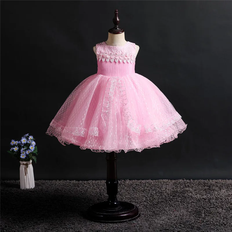 Кружевное платье-пачка принцессы с аппликацией из бисера; детское платье; костюм для девочек-подростков; платье для девочек на свадьбу, день рождения, выпускной; WG836 - Цвет: pink
