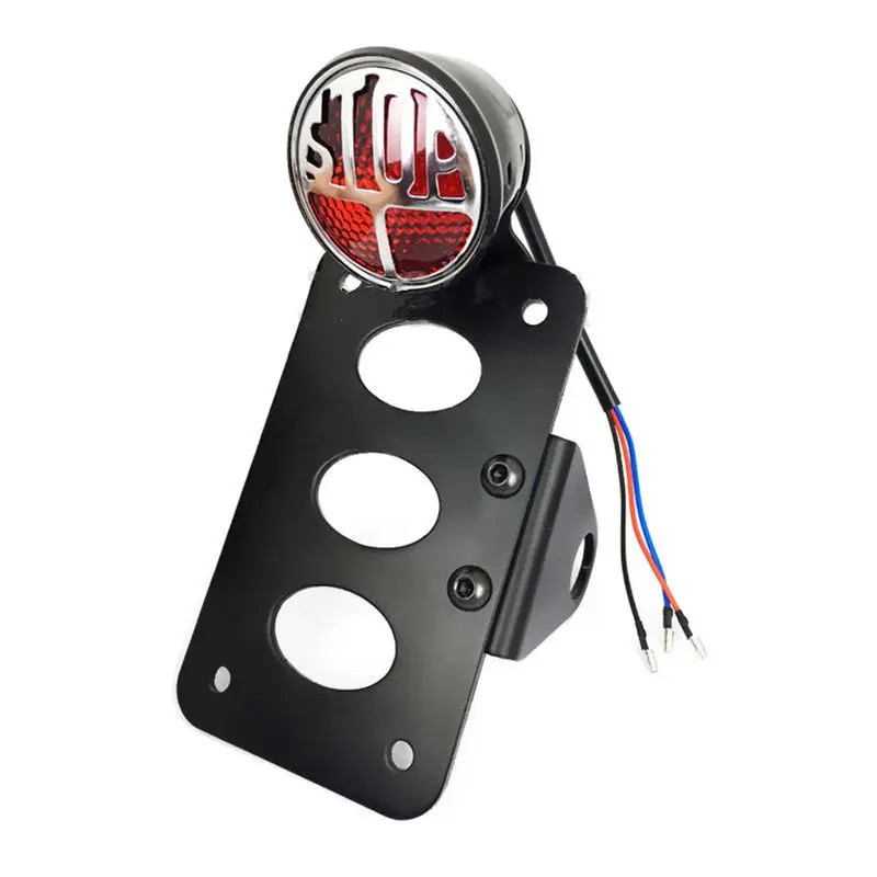 

12V Motorcycle STOP Side Mount Rear Tail Light License Plate Bracket For Harley Dyna 883 Honda Yamaha Ducati Aprilia Suzuki