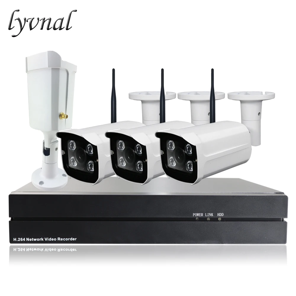 LYVNAL 8ch 1080p NVR Kit 720p wifi camera System Waterproof bullet ip camera Wifi system Surveillance camera Kit p2p onvif