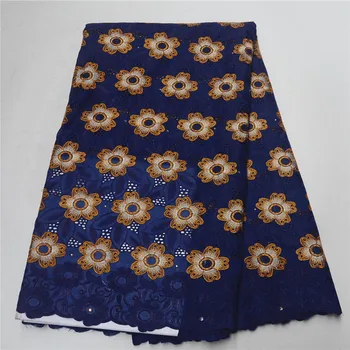 

New Fashion cotton Lace Embroidery Fabric Swiss Voile Lace In Switzerland African Lace Fabric With stones Best Selling