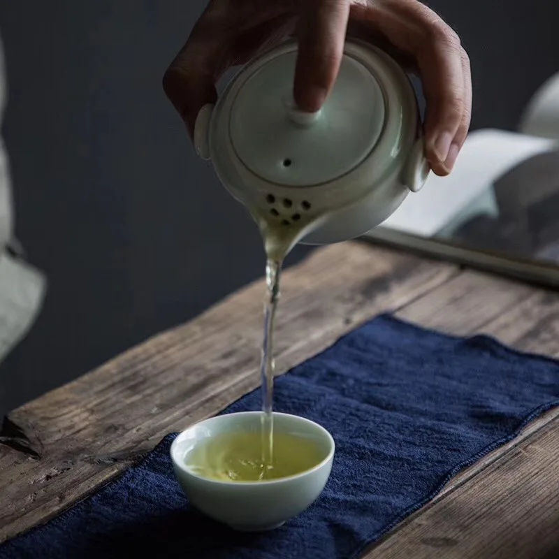 TANGPIN зеленый керамический чайник с 2 чашки gaiwan чайные сервизы Портативный Путешествия Чайный сервиз, кружка для вина