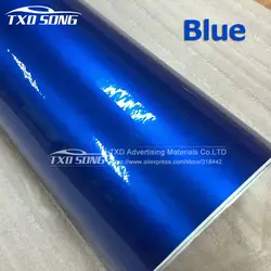 10/20/30/40/50/60 см x 152 см/lot синий металлик глянцевая виниловая пленка для автомобиля Автомобильная наклейка с воздушных пузырьков Blue Pearl