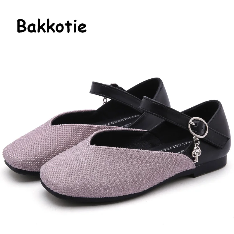 Bakkotie/Новинка 2019 года модная Розовая обувь на плоской подошве Mary Jane для маленьких