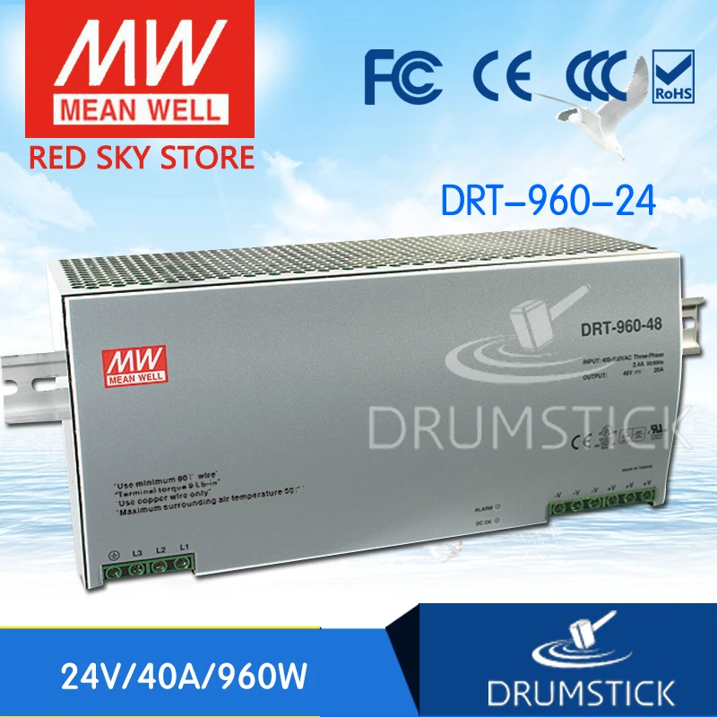 

Redsky [free-delivery 5Pcs] MEAN WELL DRT-960-24 24V 40A meanwell DRT-960 960W Single Output Industrial DIN RAIL Power Supply