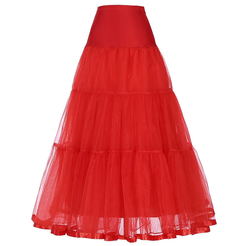 

Women High Waist Pleated Skirt 2019 LongTulle Skirts Straight Black Solid Mesh Skater Skirt Rockabilly Fluffy Petticoat