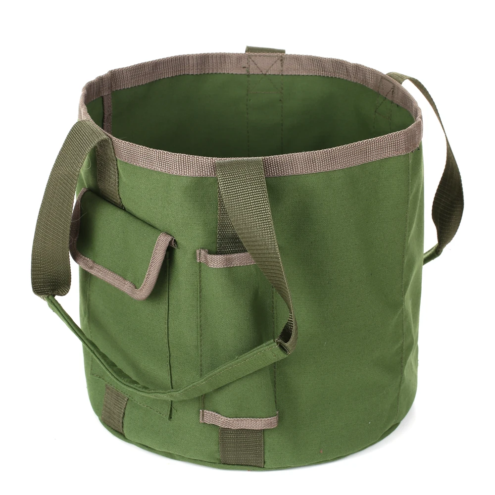 Waterproof Storage Bag Pouch for Garden Tool Portable Bucket Tool Bag Garden Bag for Leaves Foldable Tool Pouch with handle