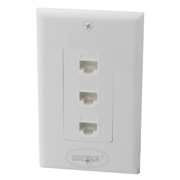 

1 Gang 3 X CAT6 RJ45 wall plate with female to female connector