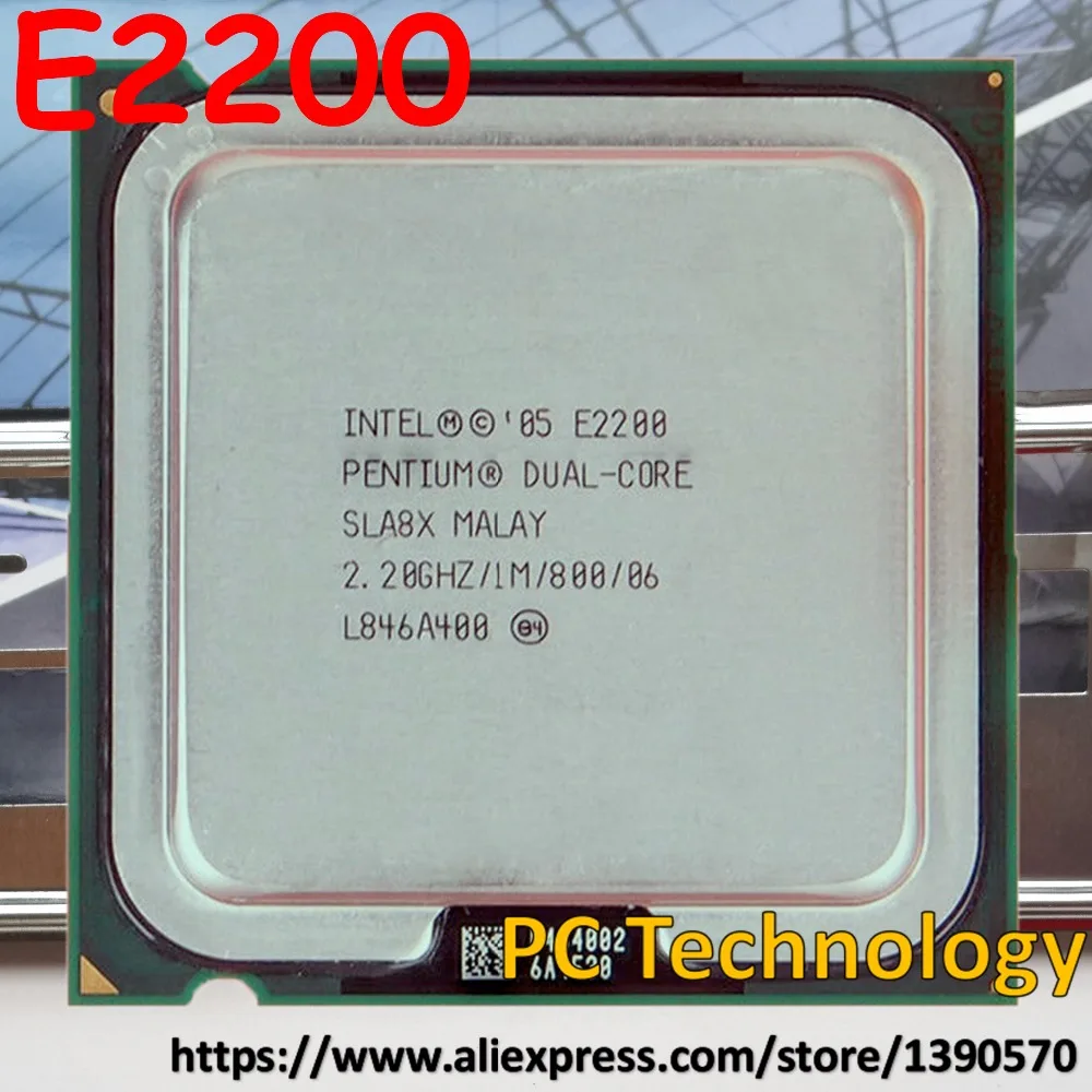 Оригинальный двухъядерный процессор Intel Pentium E2200 2 20 ГГц 1M 800 МГц 775Pin 65Nm Бесплатная