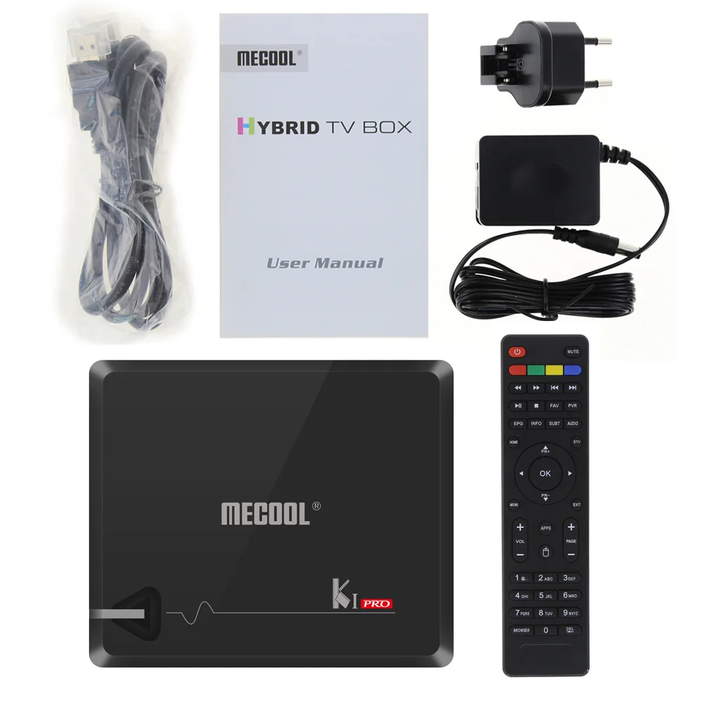 MECOOL KI PRO DVB Android 7,1 smart tv Box DVB-T2/DVB-S2/DVB-C Amlogic S905D Quad 2 Гб+ 16 Гб Поддержка ТВ-приставка PK KII PRO box