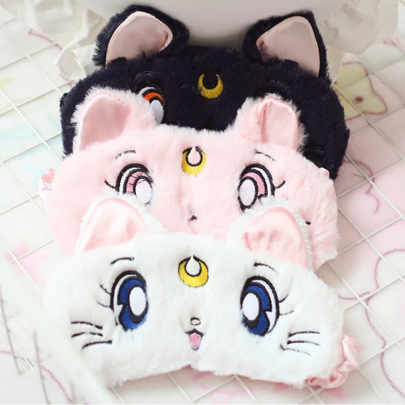 

Cartoon Sailor Moon Kitty Cat Travel Rest EyeShade.Sleeping Eye Mask Cover.Cute Girl Eyepatch Blindfolds.Goggles.Health Care