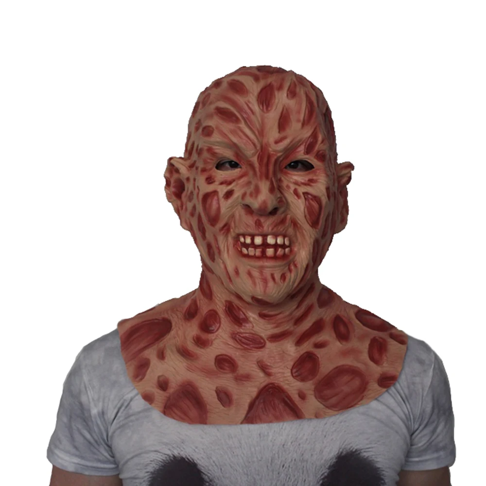 Маска Фредди Крюгера, латексная маска для лица, маска на Хэллоуин, костюм для взрослых, нарядное платье, аксессуар