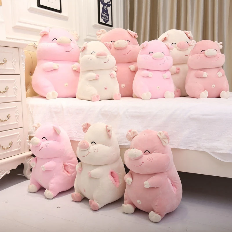 Dorimytrader Cuddly Cute Soft  Fat Pink Pig Plush Doll Big Stuffed Cartoon Piggy Toy Animal Pillow for Girl Gift Decoration 24inch 60cm DY50062 (3)